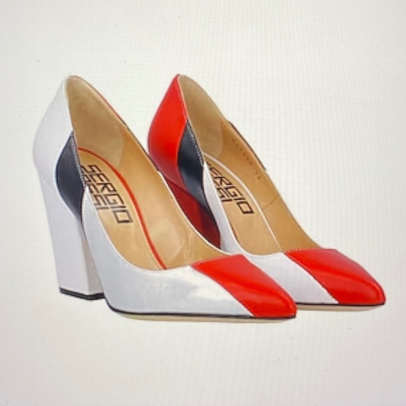 SERGIO ROSSI Color-Block Italian Lamb Goat Leather Emily in Paris Pumps EU 40 - Picture 2 of 16